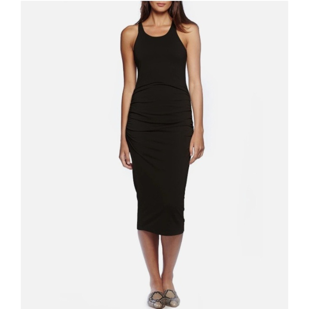 Sleeveless Black Midi Tank Dress